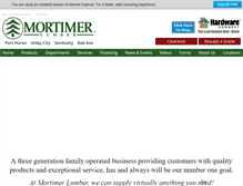 Tablet Screenshot of mortimerlumber.com
